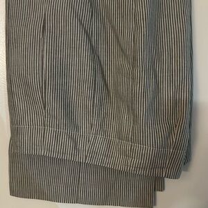 Ladies summer slacks pin stripped green/white